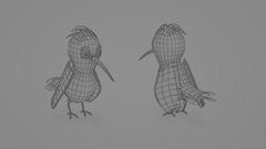 Cartoon Bird Wireframe