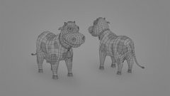 Cartoon Cow Wireframe